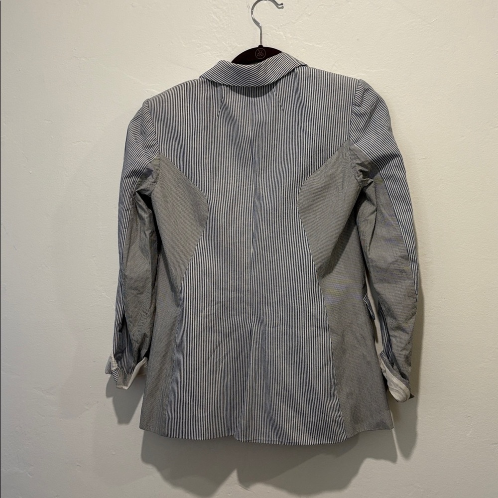 rag & bone Woman’s Pinstripe Blazer - Gray and White - Picture 2 of 11